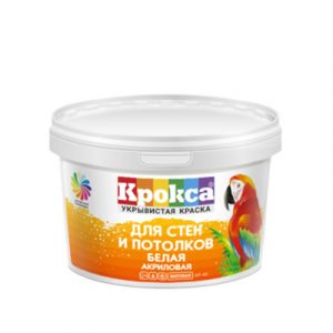 КРАСКА АКРИЛ. "КРОКСА" КР-40 Д/СТЕН И ПОТОЛКОВ 4,5кг БЕЛАЯ — изображение 1