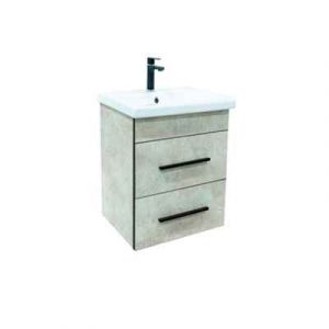 Тумба подвесная с раковиной СИНГАПУР 60 бетон(умыв.COMO) — изображение 1