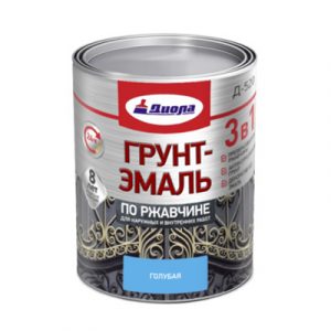 ГРУНТ-ЭМАЛЬ Д-520 ПО РЖАВЧИНЕ 3в1 0,8кг ГОЛУБАЯ — изображение 1