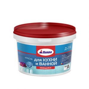 КРАСКА АКРИЛ. Д-216 Д/КУХНИ И ВАННОЙ МОЮЩ.  0,9л — изображение 1