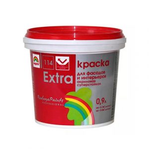 Краска 114 "Экстра" д/фасадов/интерьеров(А) 0,9л/8 — изображение 1
