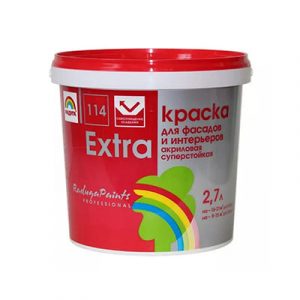 Краска 114 "Экстра" д/фасадов/интерьеров(А) 2,7л/2 — изображение 1