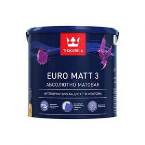 Краска интерьер Tikkur EURO MATT 3 (С) гл/мат 2,7л — изображение 1