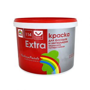 Краска 114 "Экстра" д/фасадов/интерьеров(С) 0,9л/8 — изображение 1