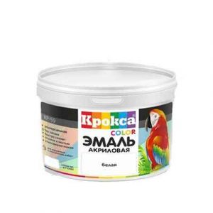 ЭМАЛЬ АКРИЛ."КРОКСА" КР-59 УНИВЕР. БЕЛАЯ 0,8кг — изображение 1