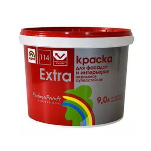 Краска 114 "Экстра" д/фасадов/интерьеров(С) 9л/1 — изображение 1