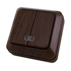 Выключатель 2кл "Ладога" бук с индик. TDM — изображение 1