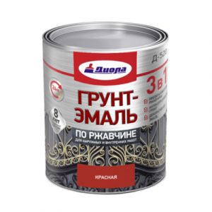 Грунт-эмаль Диола Д-520  3в1 по ржавчине красная 1.7кг/6 — изображение 1