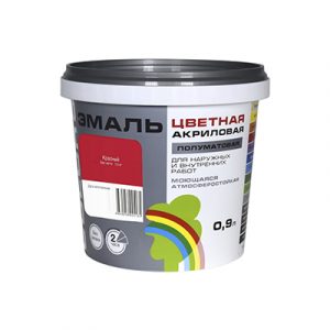 Эмаль ВДАК-220 "COLORS" красный 0,9л/4 — изображение 1
