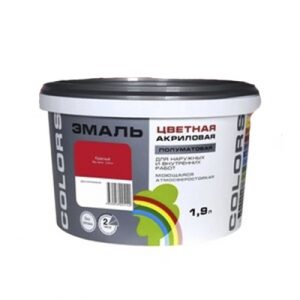 Эмаль ВДАК-220 "COLORS" красный 1,9л/2 — изображение 1