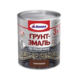 Грунт-эмаль Диола Д-520 3в1 по ржавчине коричневая 0.8кг/14 — изображение 1