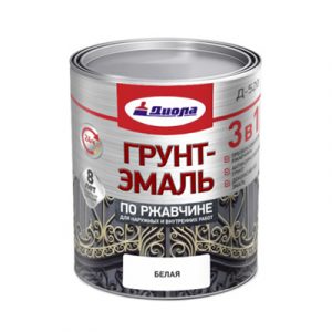 ГРУНТ-ЭМАЛЬ Д-520 ПО РЖАВЧИНЕ 3в1 0,8кг БЕЛЫЙ — изображение 1
