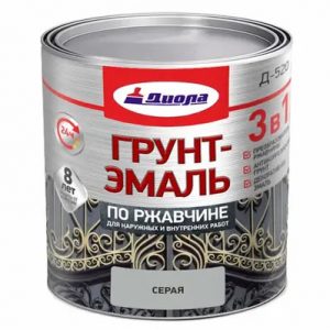 ГРУНТ-ЭМАЛЬ Д-520 ПО РЖАВЧИНЕ 3в1 0,8кг СЕРЫЙ — изображение 1