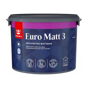 Краска интерьер Tikkur EURO MATT 3 (С) гл/мат 9л — изображение 1