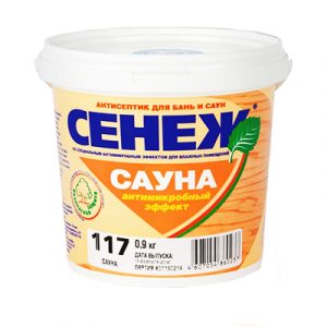 АНТИСЕПТИК д/бань и саун 0,9кг СЕНЕЖ САУНА — изображение 1