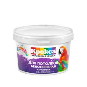 КРАСКА АКРИЛ. "КРОКСА" КР-35 Д/ПОТОЛКОВ 4,5кг БЕЛОСН. — изображение 1