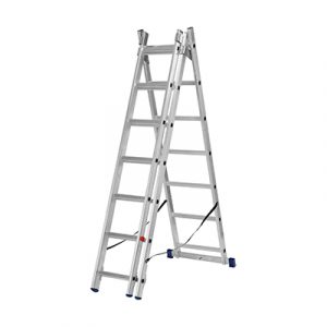 Лестница трехсекционная алюм. 3х7 ступеней Сибртех — изображение 2