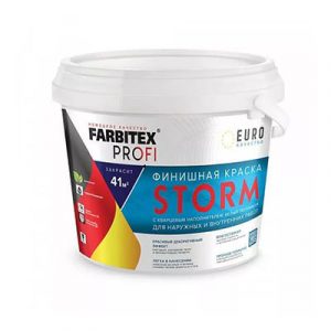 Краска финиш с кварц Белый перл 3л Storm FARBITEX — изображение 1