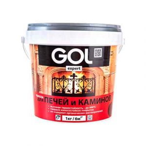 КРАСКА Д/ПЕЧЕЙ И КАМИНОВ "GOLexpert" 1кг красно-ко — изображение 1