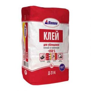 КЛЕЙ Д/ОБЛИЦ.ПЕЧЕЙ И КАМИНОВ "+850С"Д-314 10кг/Меш — изображение 1