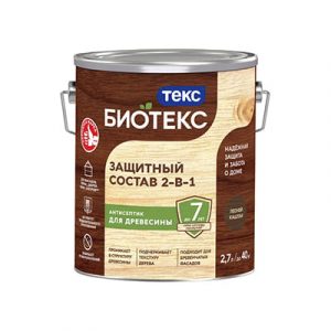 ТЕКС Защитный состав 2-в-1 Биотекс лесн.кашт. 2,7л — изображение 1