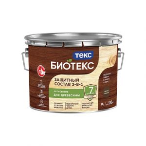 ТЕКС Защитный состав 2-в-1 Биотекс лесн.кашт. 9,0л — изображение 1