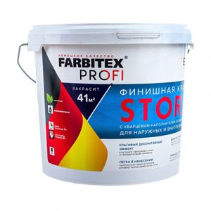 Краска финиш с кварц Белый перл 5л Storm FARBITEX — изображение 1