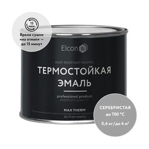 Эмаль термостойкая серебр 0,4кг (до 700С) Элкон/24 — изображение 1