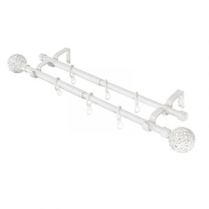 Карниз ков. раздв. 1,6-3 2ряд. Ажур белый — изображение 1