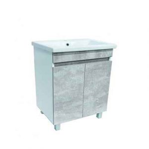 Тумба напольная с раковиной КЛАССИК 50 фасад бетон/бел стен(умыв.COMO) — изображение 1