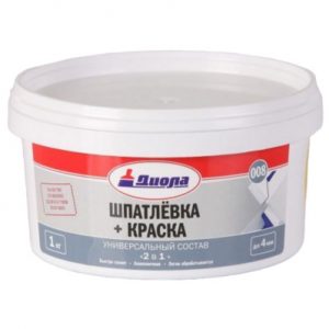 ШПАТЛЕВКА+КРАСКА "2 В 1" 1кг Д-008/ЕВРОБАНКА — изображение 1