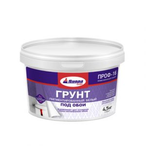 ГРУНТ ПИГМЕНТИРОВАННЫЙ ПРОФ-16 ПОД ОБОИ БЕЛ 4,5кг — изображение 1