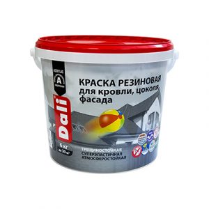 Краска фасадная резиновая серый графит 6кг/1 "DALI" — изображение 1