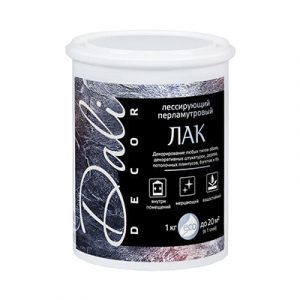 Лак лессирующий перламутр/сереб "DALI-Decor" 1кг/6 — изображение 1