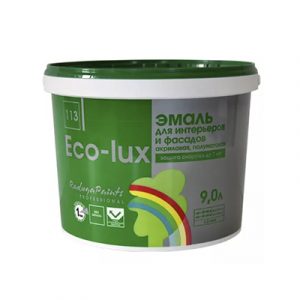 Эмаль 113 Эко-Люкс фасад/интерьер РАДУГА (А) 9л — изображение 1