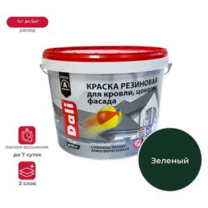КРАСКА ФАСАДНАЯ РЕЗИНОВАЯ "DALI" 12кг зеленая — изображение 1