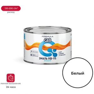 Эмаль ПФ-115 Formula Q8 белая 0,4кг — изображение 1