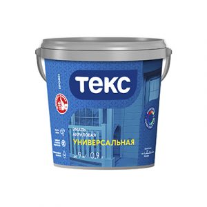 ТЕКС Эмаль акриловая Универсальная бел.мат 0,9л — изображение 1