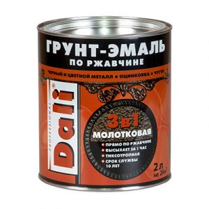 Грунт-эмаль по ржавч.молотковая (шоколадный) 2л/3 "DALI" — изображение 1