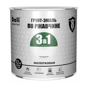 Грунт-эмаль по ржавч.молотковая (зеленый) 2л/3 "DALI" — изображение 1