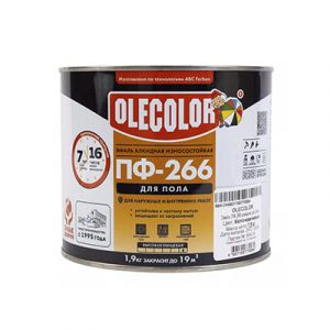 ЭМАЛЬ ПФ-266 "OLE COLOR" 1,9кг ЖЕЛ.-КОРИЧ. — изображение 1