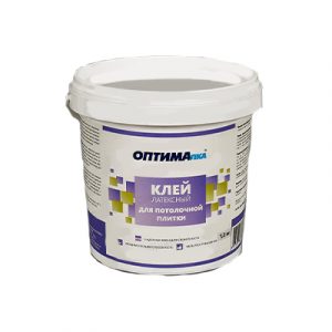 КЛЕЙ Д/ПОТОЛОЧНЫХ ПЛИТ "ОПТИМАЛКА" 1,2кг — изображение 1