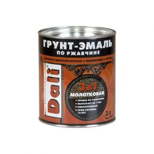 Грунт-эмаль по ржавч.молотковая(коричневый)0,75л/6 "DALI" — изображение 1