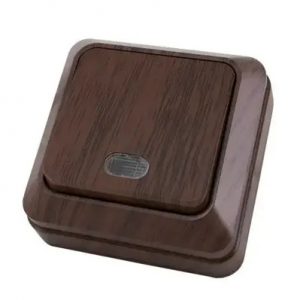 Выключатель 1кл "Ладога" (бук) индик. TDM — изображение 1