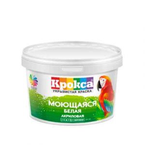 КРАСКА АКРИЛ. "КРОКСА" КР-50 МОЮЩАЯСЯ 7,5кг БЕЛАЯ — изображение 1