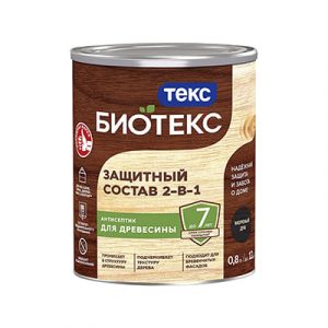 ТЕКС Защитный состав 2-в-1 Биотекс морен.дуб 0,8л — изображение 1