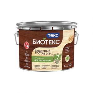 ТЕКС Защитный состав 2-в-1 Биотекс бесцветный 9,0л — изображение 1