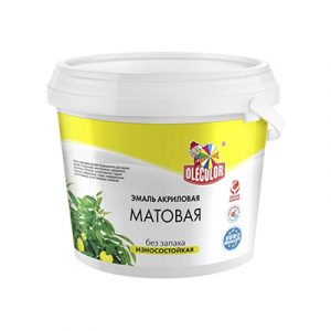 ЭМАЛЬ АКРИЛ. МАТОВАЯ "OLE COLOR" 1кг БЕЛАЯ — изображение 1