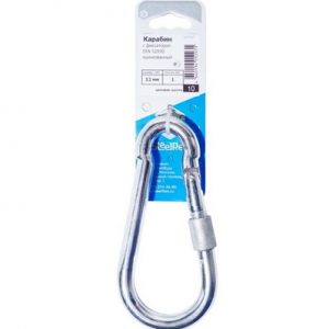 Карабин монтажный с фиксатором DIN5299D, 12х140мм — изображение 1