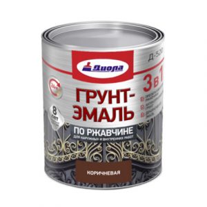 Грунт-эмаль Диола Д-520 3в1 по ржавчине коричневая 1.7кг/6 — изображение 1